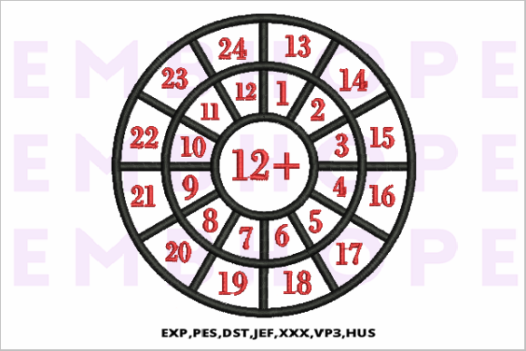 Addition Wheel 12: Bright, Playful Math Embroidery for Boutique Apparel
