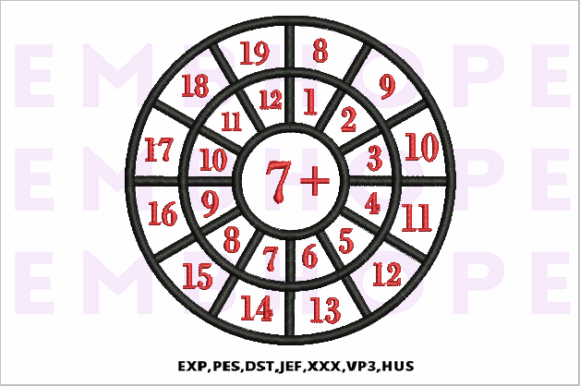 Addition Wheel 7: A Playful, Gift-Ready Embroidery Design