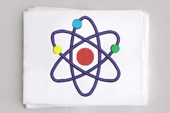 Atom: A Thoughtful Embroidery Design for Science-Lovers