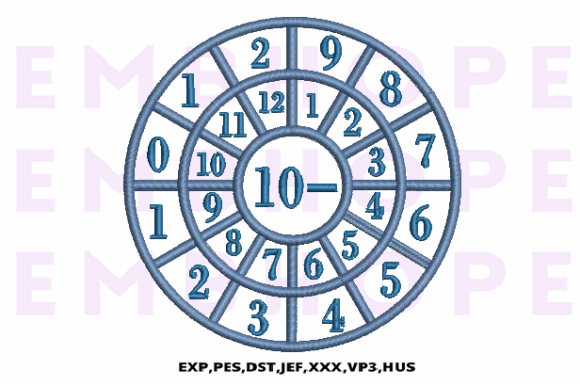 Minus Wheel 10 — Bright, Playful Math Embroidery