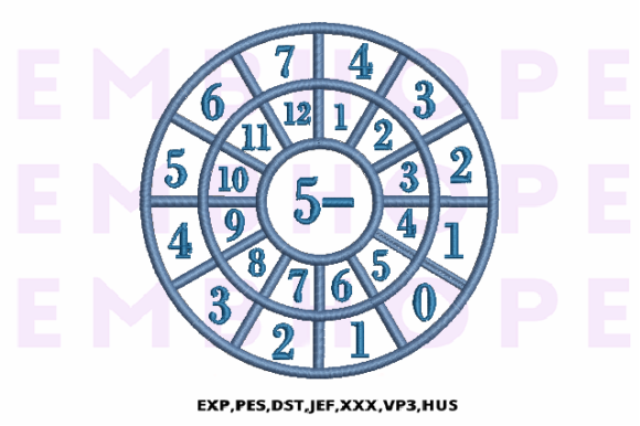 Minus Wheel 5 – Bright & Playful Math Embroidery