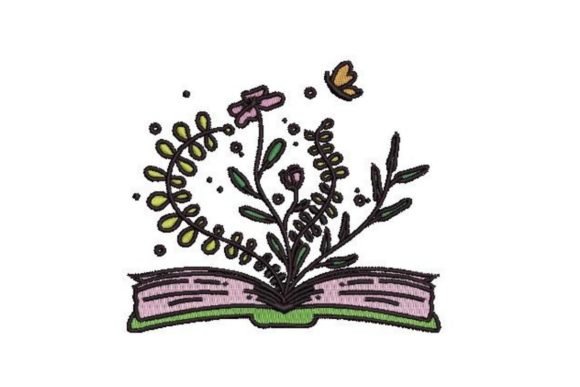 Open Book with Flowers Growing Embroidery Review